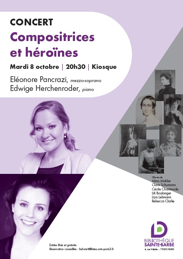 Affiche concert Compositrices et heroines BSB 2019
