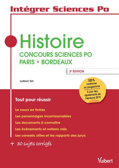 Histoire concours SciencesPo Paris Bordeaux Vuibert