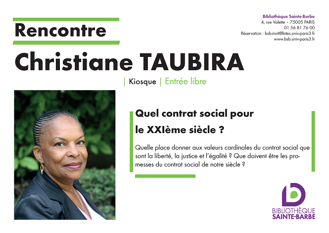 Rencontre Christiane Taubira 2018 BSB Affiche