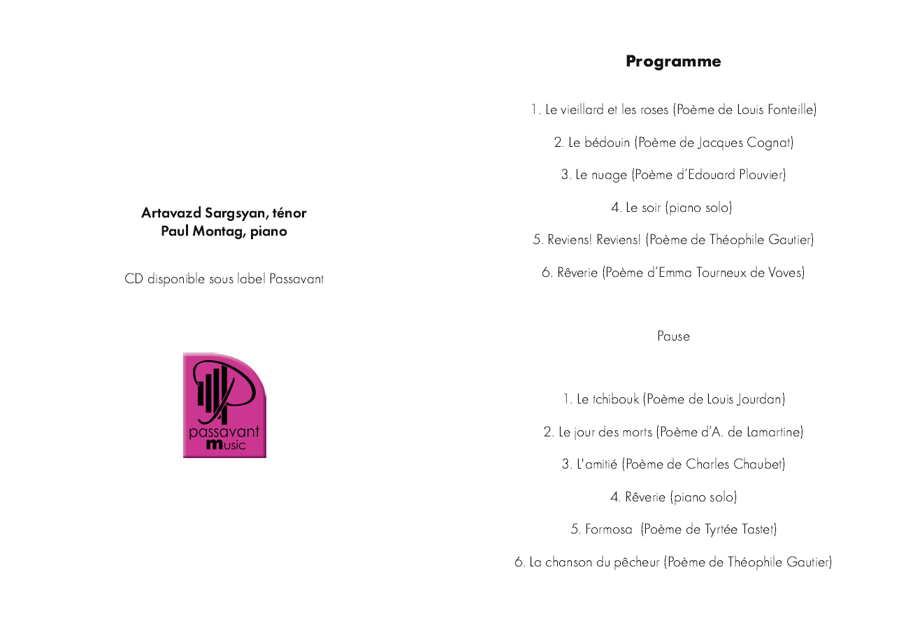 concert Felicien David programme