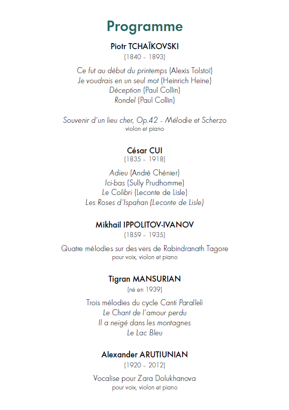 concert Sarkissian programme