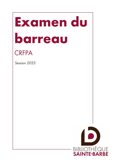 bibliographie CRFPA Examen du barreau 2023