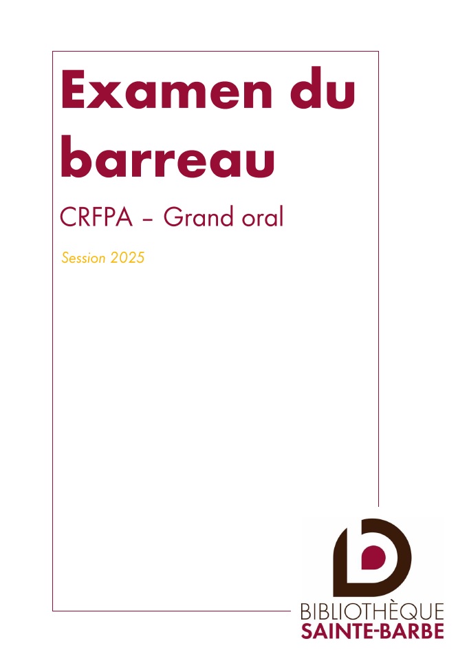 bibliographie CRFPA Examen du barreau 2023