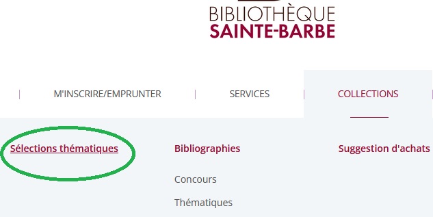 Sélections thématiques Lien de menu 