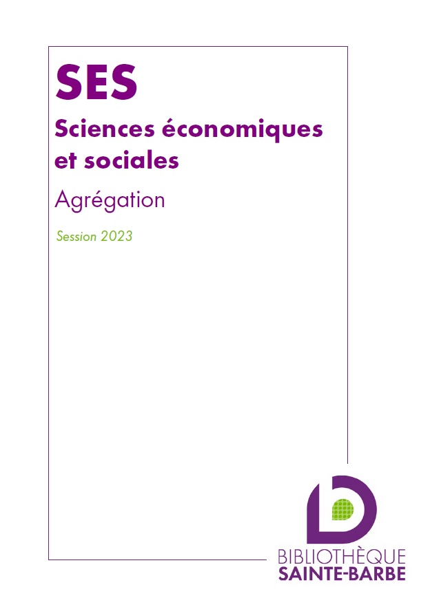 bibliographie SES agregation2023