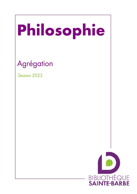 bibliographie philosophie agregation 2023