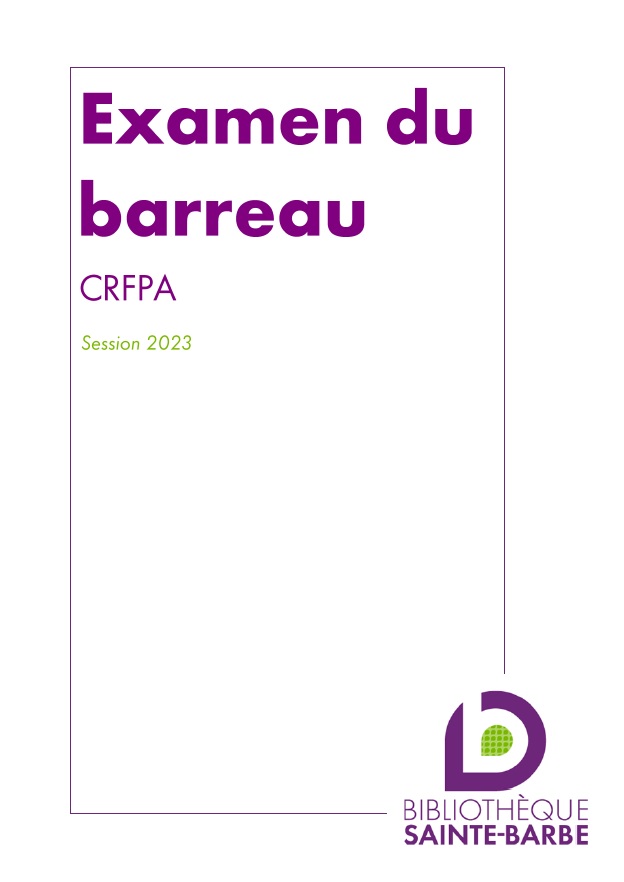 bibliographie CRFPA Examen du barreau 2023