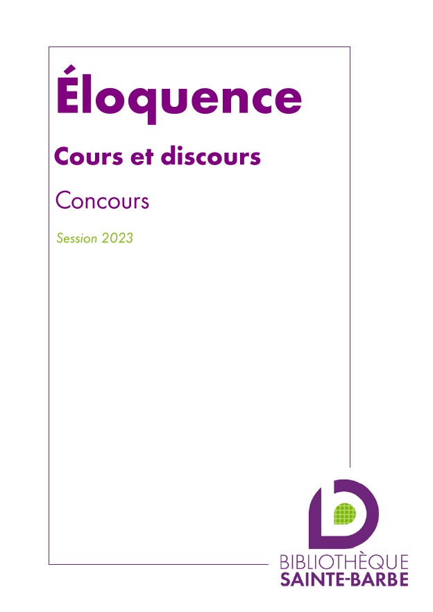 bibliographie concours eloquence 2023