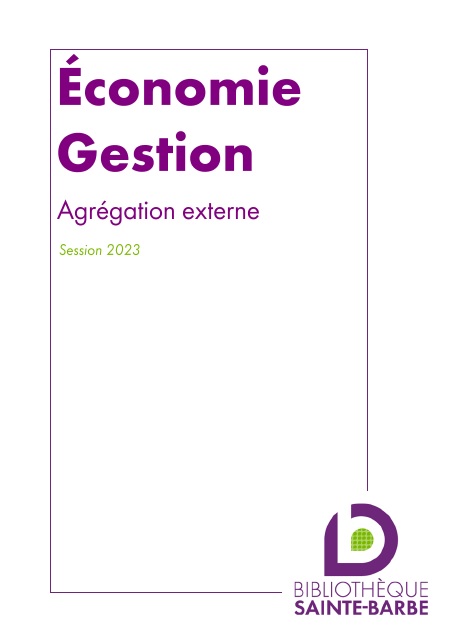 bibliographie economie gestion agregation 2023