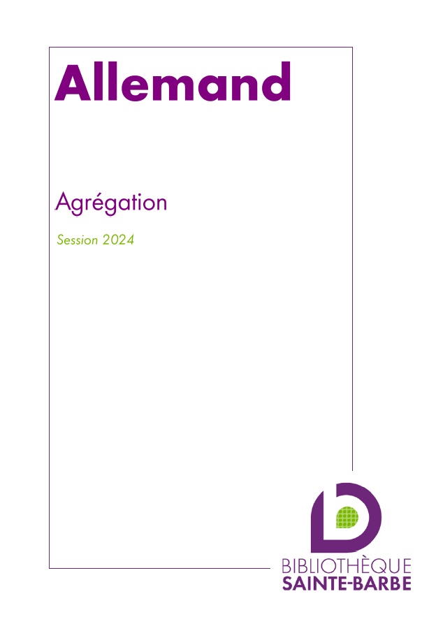 bibliographie allemand agregation 2024