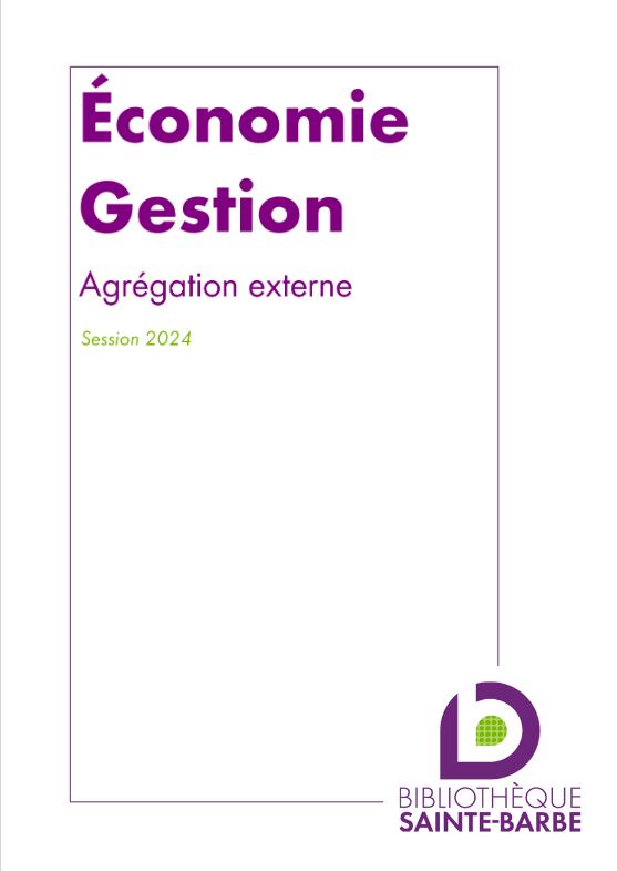 bibliographie economie gestion agregation 2024