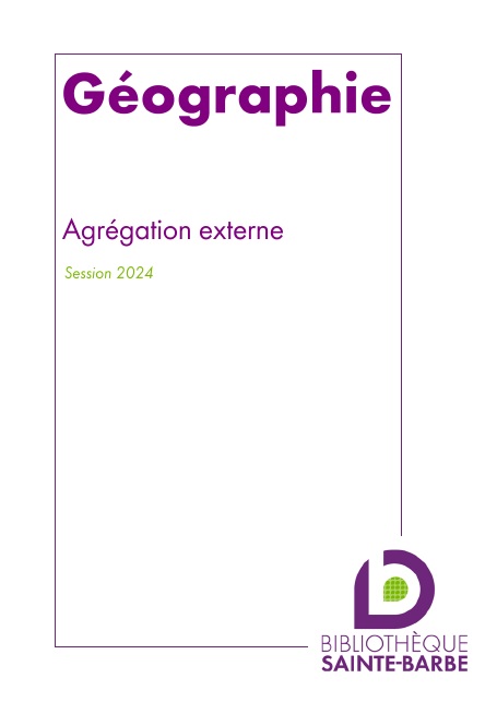 bibliographie geographie agregation 2024