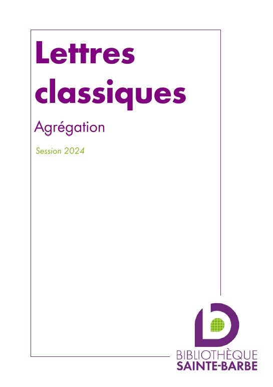 bibliographie lettres classiques agregation 2024