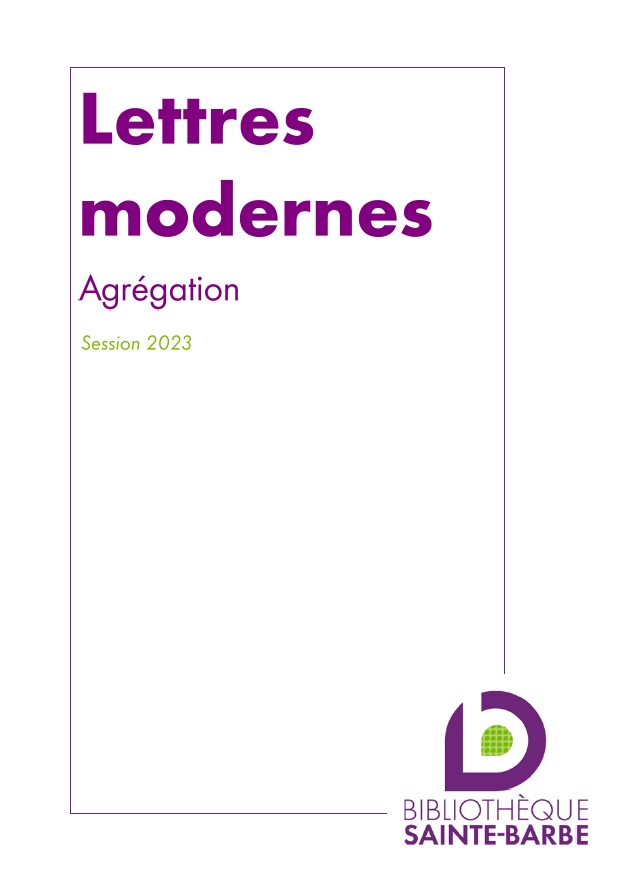 bibliographie lettres modernes agregation 2023