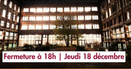 Fermeture à 18h jeudi 18 décembre - BSB 2025