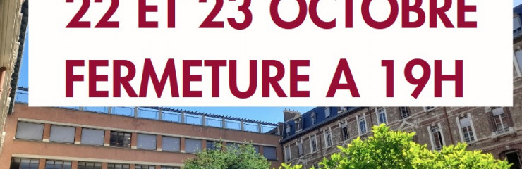 Fermeture à 19h les 22 et 23 | Fermeture le 24 - BSB 2026