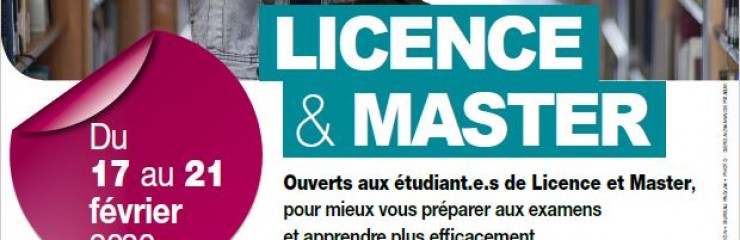 Affiche des ateliers "Reussir en licence" - Paris 3 fevrier 2020