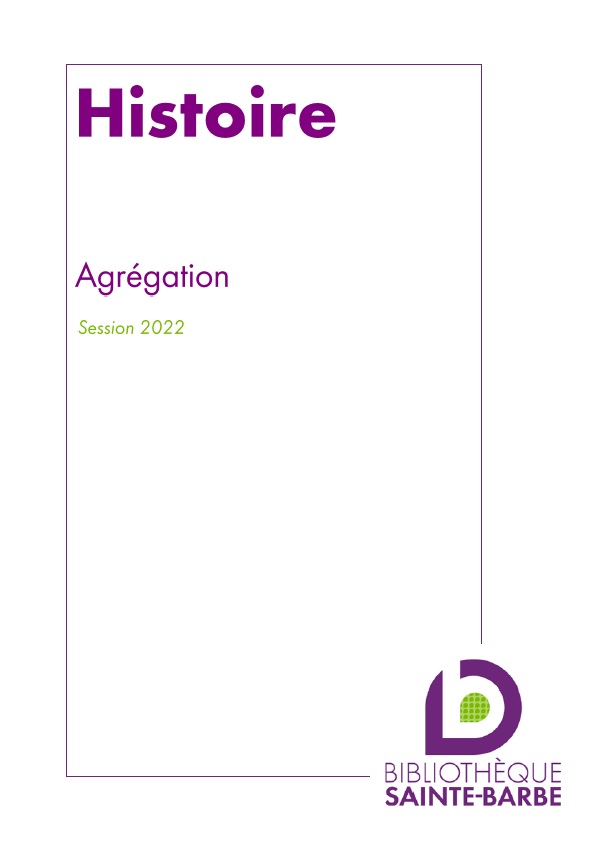 bibliographie histoire agregation 2022