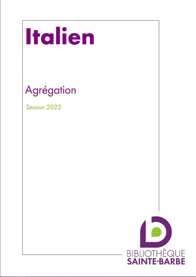 bibliographie italien agregation 2022