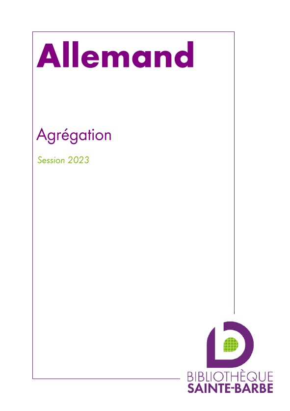 bibliographie allemand agregation 2023