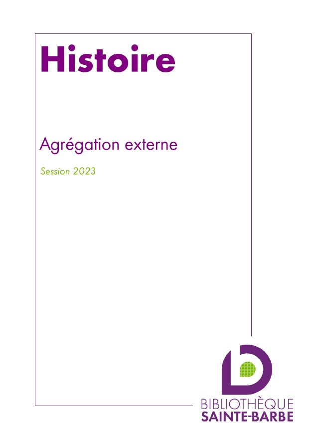 bibliographie histoire agregation 2023