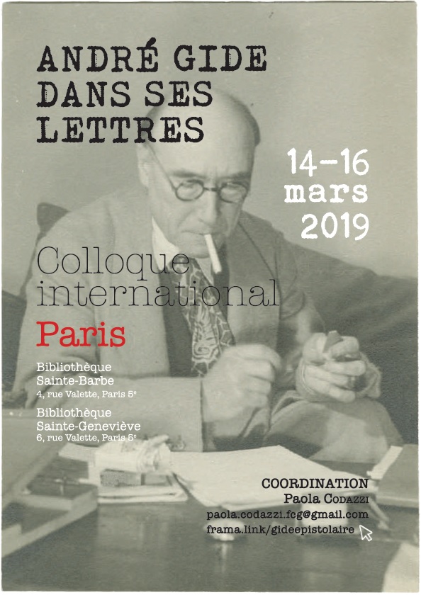 Affiche colloque Andre Gide BSB 2019