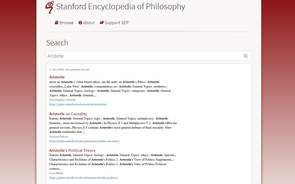 Stanford Encyclopedia of Philosophy