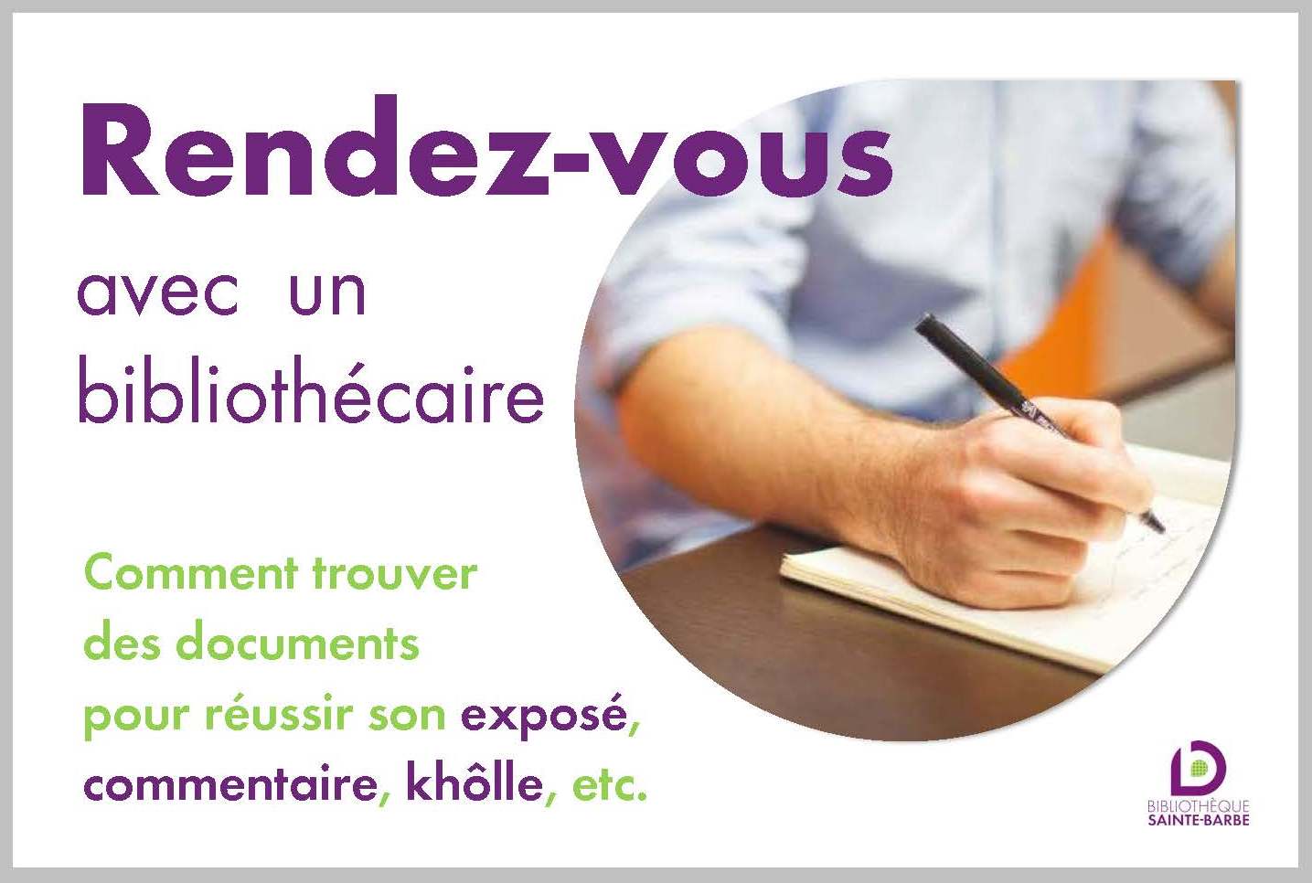 rendez vous bibliothecaire aide 