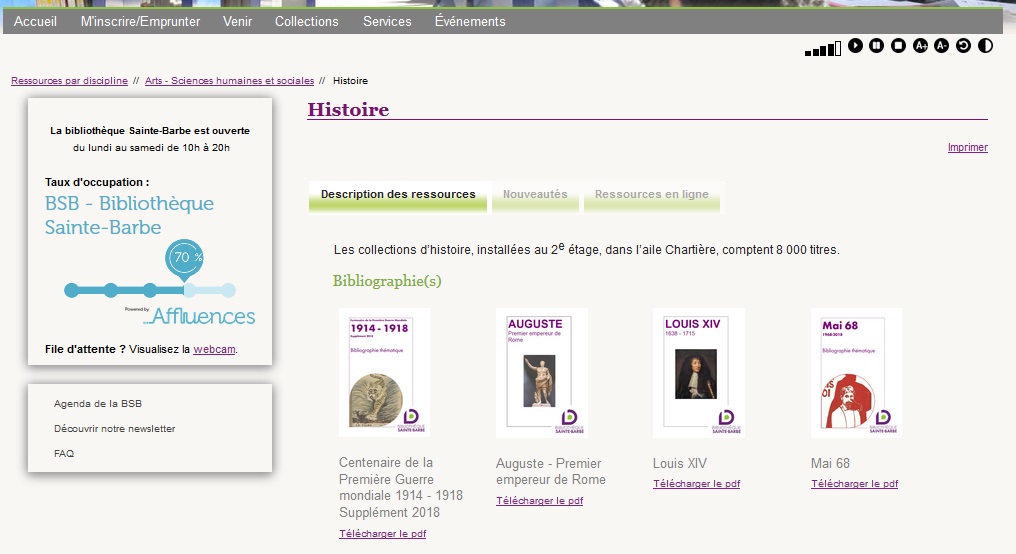 AVANT Collections Histoire ancien site BSB