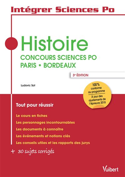Histoire concours SciencesPo Paris Bordeaux Vuibert
